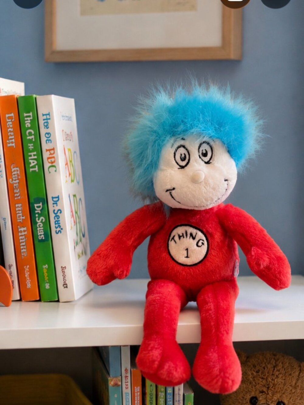 Dr. Seuss Thing 1 AURORA WORLD Soft Plush Toy Cat in the Hat Character Sits